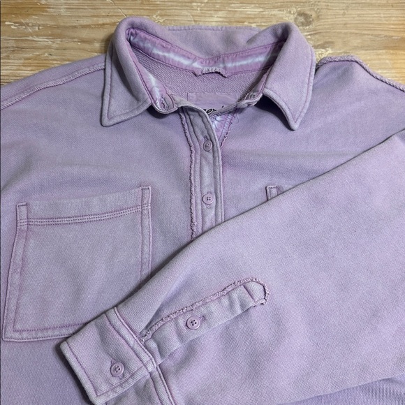Aerie LumberJane Fleece Shirt Purple Button Down Oversized Shacket Small - Picture 6 of 10